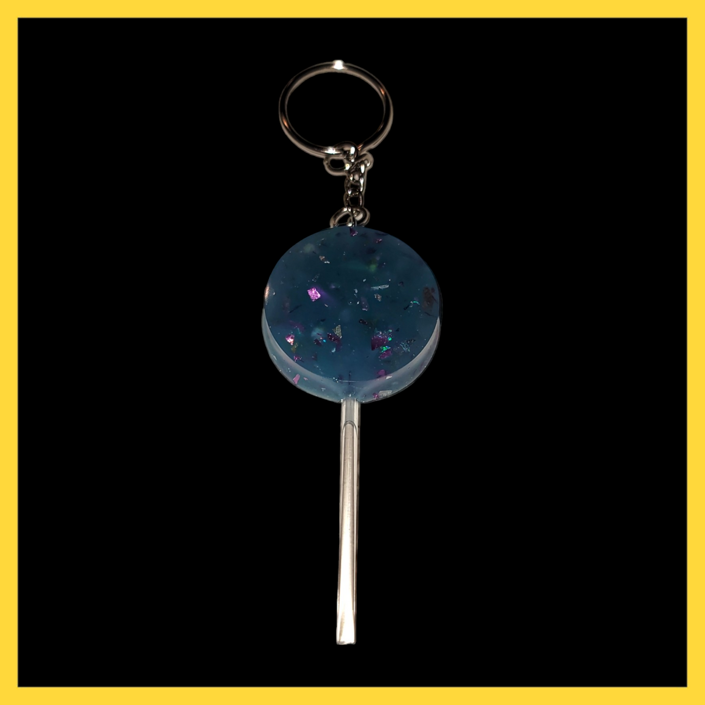 Blue Lollipop Keychain (UV Reactive) image 0