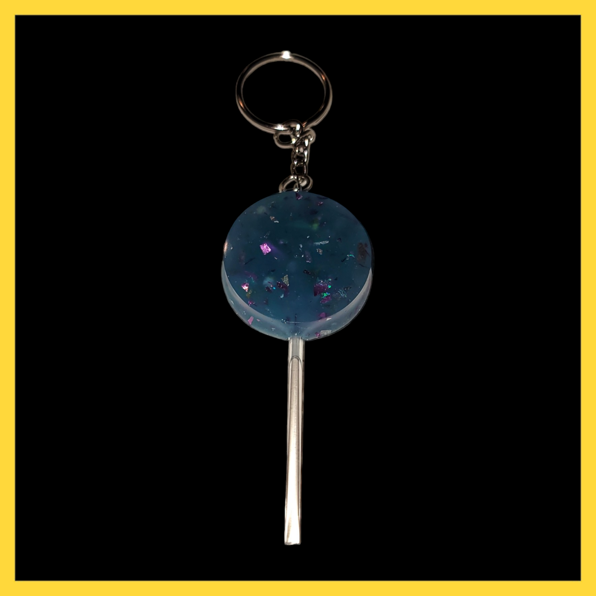 Blue Lollipop Keychain (UV Reactive) image 0