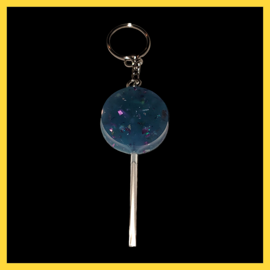Blue Lollipop Keychain (UV Reactive) image 0