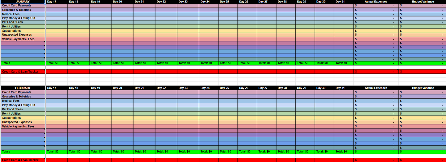 Personal Budget Tracker Spreadsheet | Monthly & Yearly Finance Planner | Excel + Google Sheets