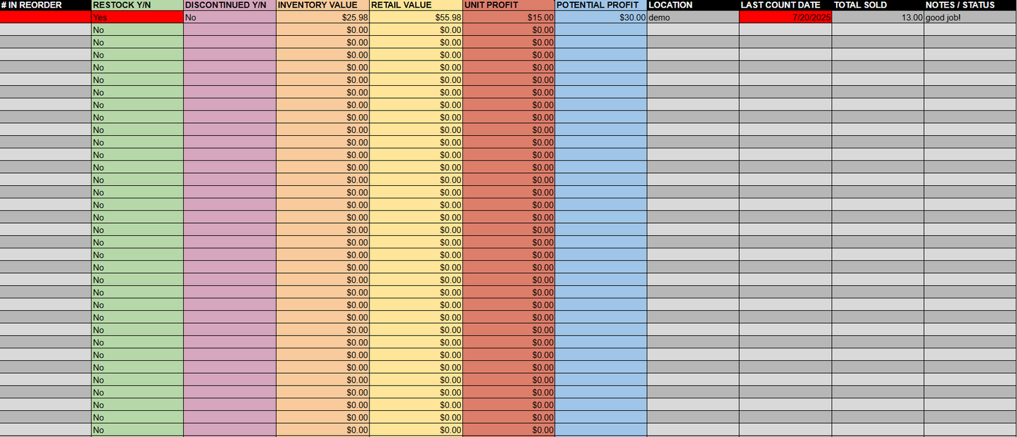 Small Business Inventory Tracker Spreadsheet | Google Sheets & Excel Template | Inventory Management Tool