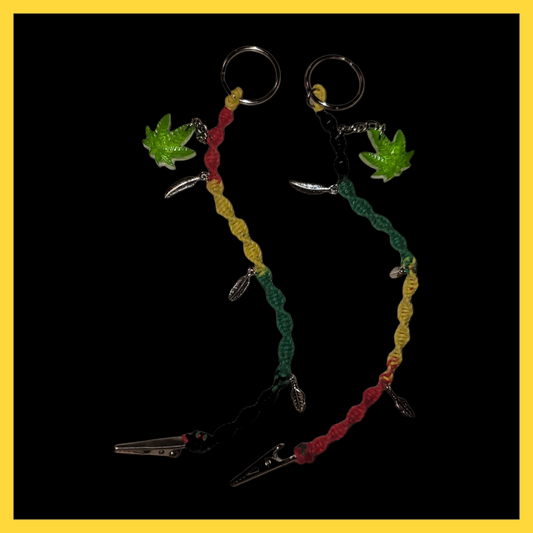 Rasta Roach Clip Keychain image 0
