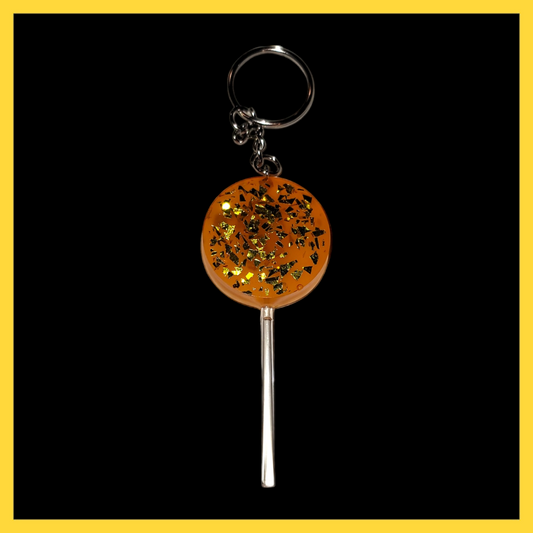Orange Lollipop Keychain (UV Reactive) image 0